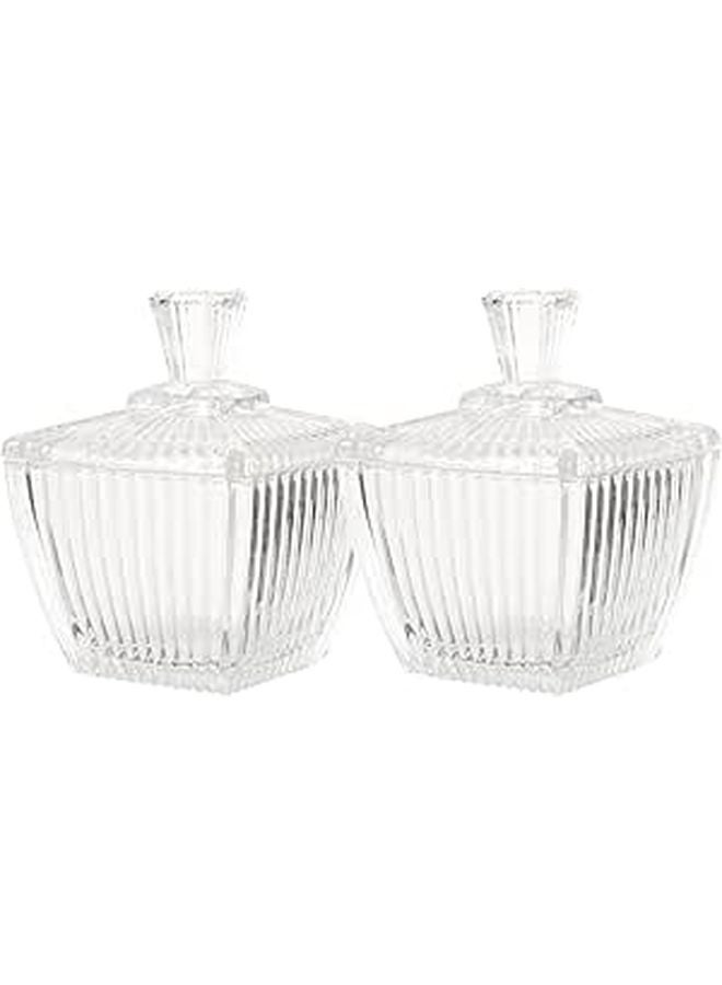 Vintage Glass Candy Jar with Airtight Lid Set of 2 for Kitchen Storage - Image 1