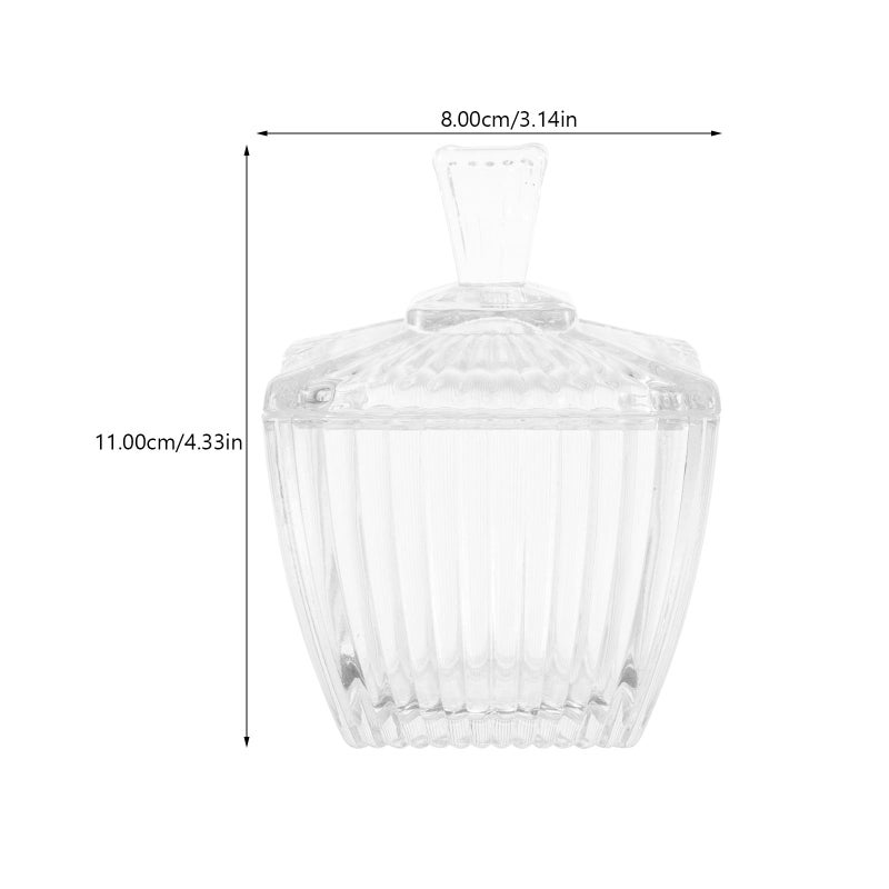 Vintage Glass Candy Jar with Airtight Lid Set of 2 for Kitchen Storage - Image 3