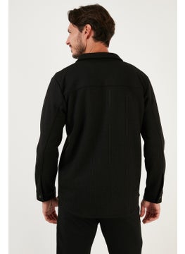Buratti Ribbed Snap Fastener Relaxed Fit Shirt Men's Shirt 5905510  - Image 4