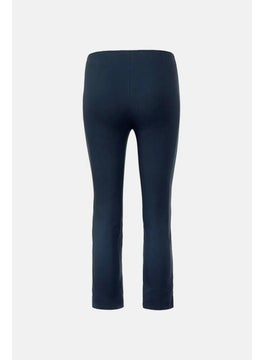 Tchibo Women Plain Pull On Capri Pants, Navy  - Image 3