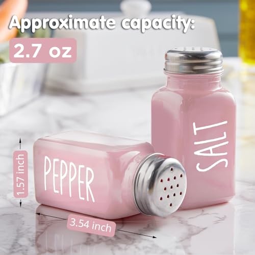 dopeca Pink Salt and Pepper Shakers Set - Pink Kitchen Decor and Accessories - Cute Glass Salt Shaker for Kitchen and Table, RV, Camp,BBQ - Image 4
