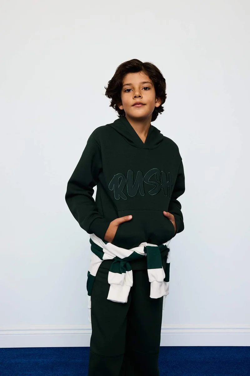 ديفاكتو Boy Oversize Hooded Printed Sweatshirt