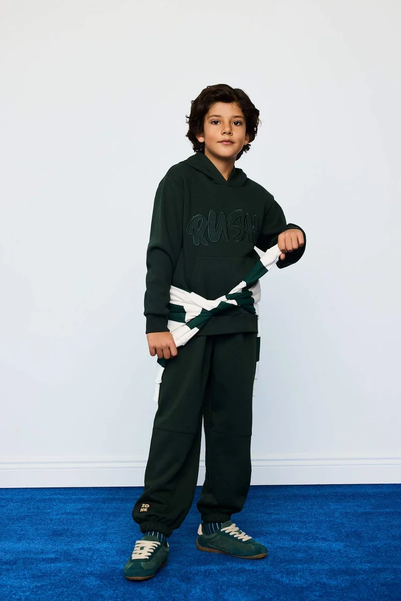 ديفاكتو Boy Oversize Hooded Printed Sweatshirt