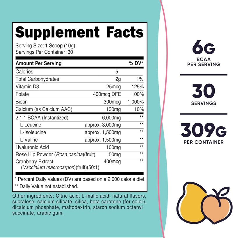 Nutricost BCAA for Women Peach Mango 30 Servings  Formulated Specifically for Women  NonGMO and GlutenFree - Image 2