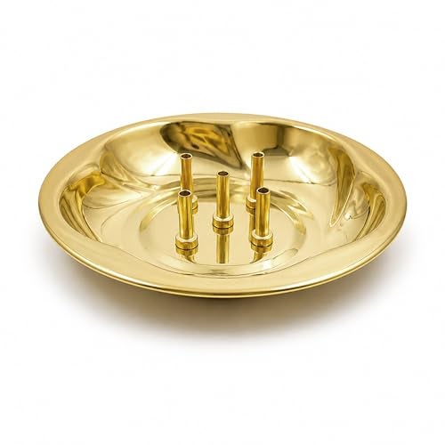Spillbox Brass Agarbatti Stand Bowl for Pooja|Incense Stick Holder with Ash Catcher Plate|Dhoop Agarbatti Stand | Brass Pooja Items for Home Temple|Ash Collector Bowl Holder[Wt:35g]-Lotus Agarbatti Bowl - Image 4