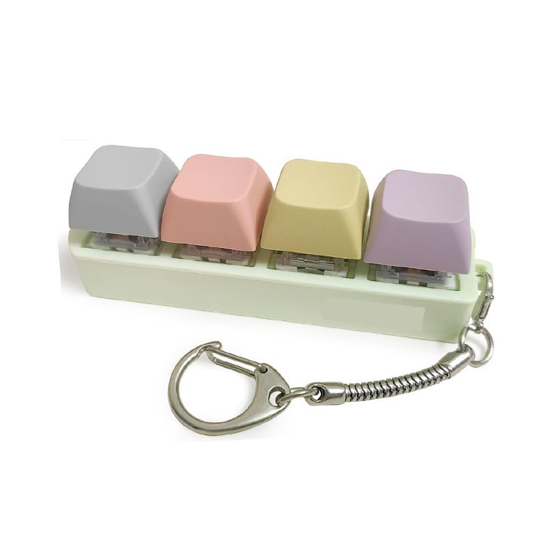 Keycap Tester Keychain 4 Key Positions Highly Transparent PC Material Crisp Tactile Feel - Press-and-Sound Keychain for Tactile Testing On-the-Go - Image 1