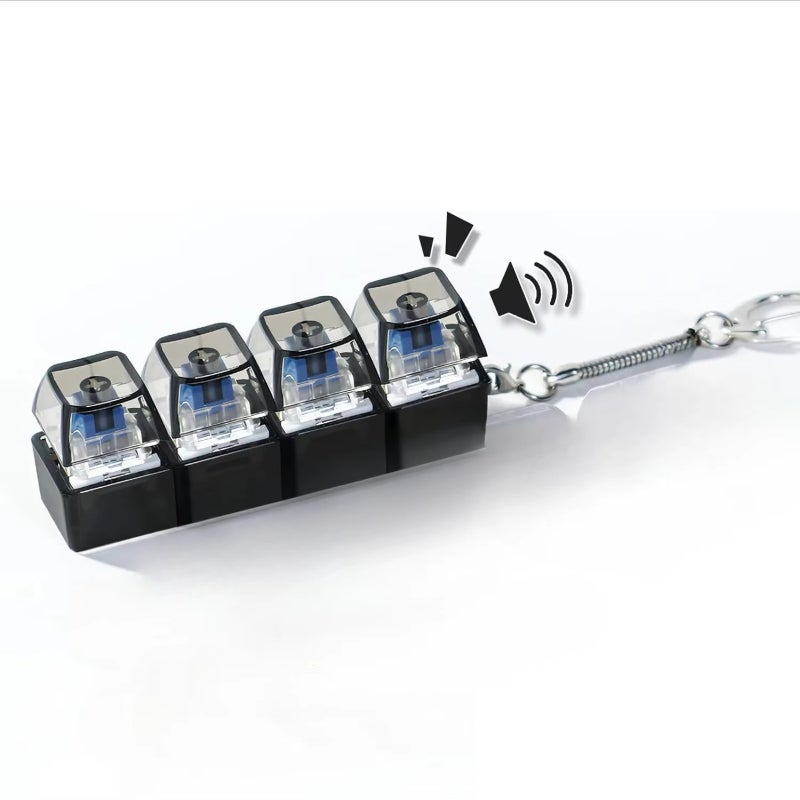 Keycap Tester Keychain 4 Key Positions Highly Transparent PC Material Crisp Tactile Feel - Press-and-Sound Keychain for Tactile Testing On-the-Go - Image 4
