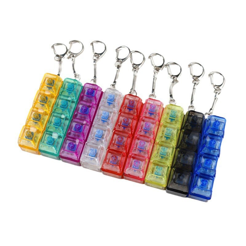 Keycap Tester Keychain 4 Key Positions Highly Transparent PC Material Crisp Tactile Feel - Press-and-Sound Keychain for Tactile Testing On-the-Go - Image 2