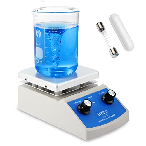 HYCC Magnetic Stirrer Hot Plate Max 716°F, 100-2000RPM Hot Plate with Magnetic Stirrer, 2000mL Magnetic Hotplate Stirrer, Magnetic Stirrer w/Magnetic Stir Bar - Image 1