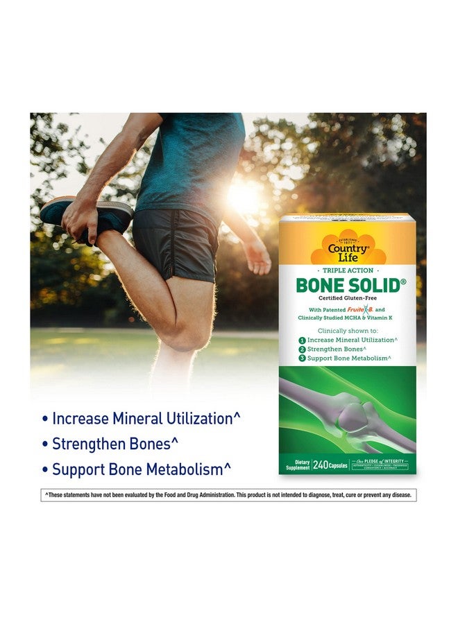 Country Life Bone Solid - Bone Health Supplement with Microcrystalline Hydroxyapatite (MCHA), Calcium, Magnesium, Zinc, Vitamins K2 & D3 for Enhanced Bone Strength & Metabolism - 240 Capsules - Image 3