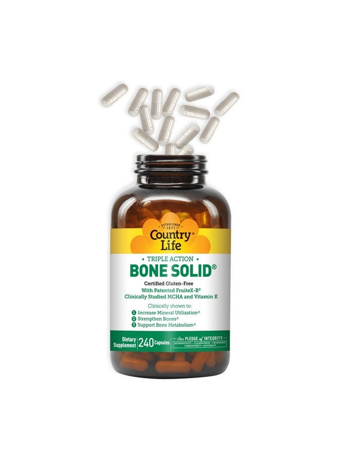 Country Life Bone Solid - Bone Health Supplement with Microcrystalline Hydroxyapatite (MCHA), Calcium, Magnesium, Zinc, Vitamins K2 & D3 for Enhanced Bone Strength & Metabolism - 240 Capsules - Image 2