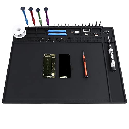 HPFIX Anti Static Mat Includes ESD Wristband and Grounding Wire and Grounding Plug for Electronics Repair, Premium Heat Resistant ESD Safe Soldering Mat (17.7" x 13.6") - Image 3