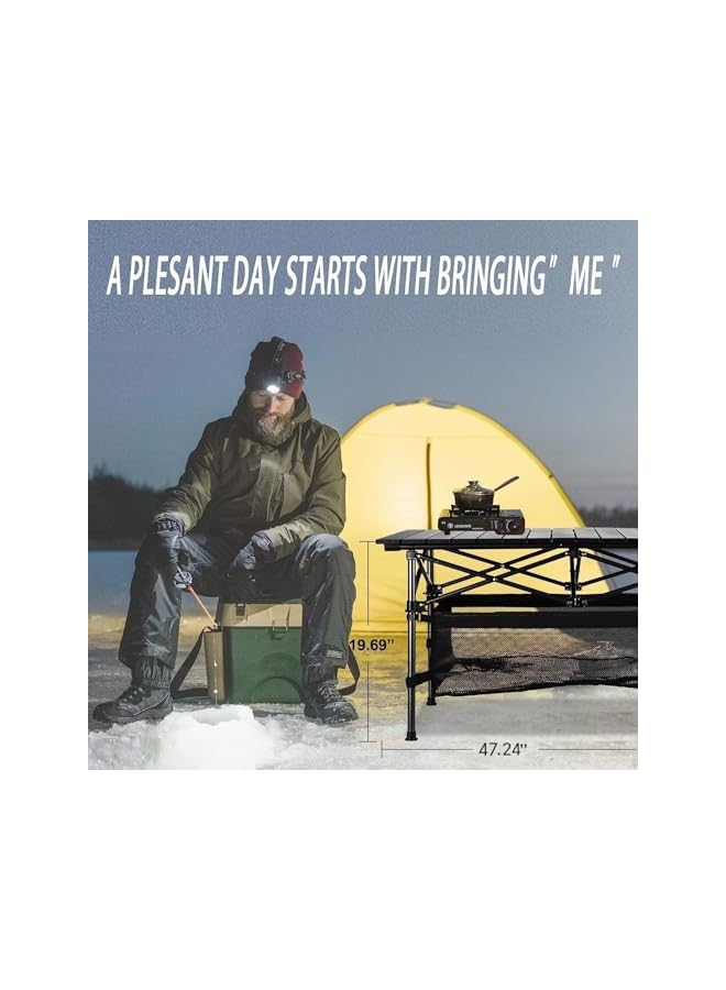 Green Tiger EROREXCamping Table That Fold up Lightweight, Aluminum Folding Table Roll Up Table with Easy Carrying Bag for Indoor, Outdoor, Camping, Backyard, BBQ, Party, Patio, Beach, Picnic - Image 5