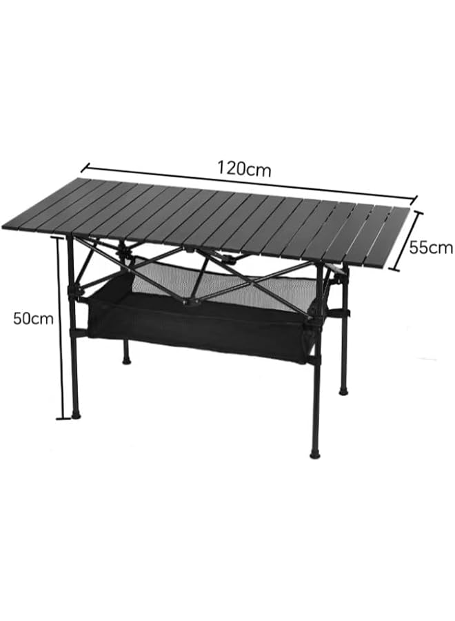 Green Tiger EROREXCamping Table That Fold up Lightweight, Aluminum Folding Table Roll Up Table with Easy Carrying Bag for Indoor, Outdoor, Camping, Backyard, BBQ, Party, Patio, Beach, Picnic - Image 4