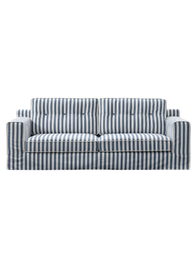 Micasa 3-Seater Contemporary And Elegant Design Fabric Sofa Blue And White 70 X 91 X 224 Cm Rl2361-3S  - Image 1