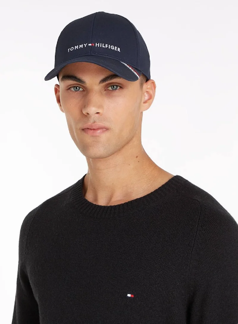 TOMMY HILFIGER Men's  Logo Embroidery Six, Blue - Cotton
