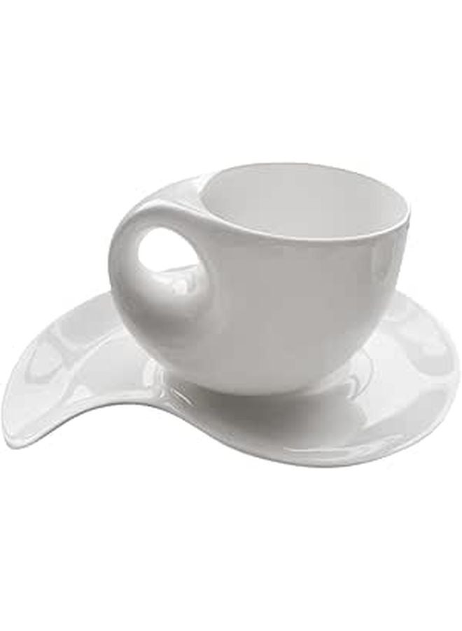 Espresso Cups And Saucers Set Porcelain Coffee Mugs For Latte And Tea - Image 1