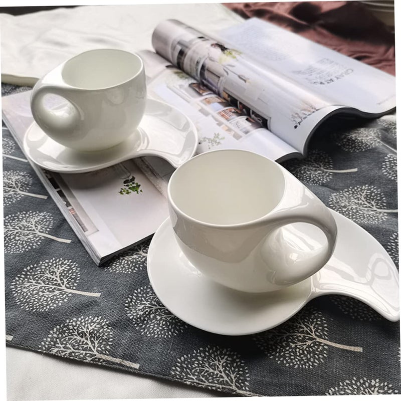 Espresso Cups And Saucers Set Porcelain Coffee Mugs For Latte And Tea - Image 5