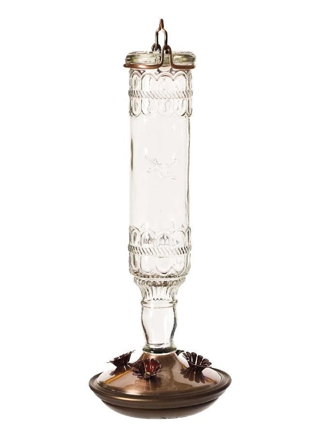 Perky-Pet - Perky-Pet 8107-1SR Antique Glass Bottle Hummingbird Feeder - Outdoor Garden Décor Hummingbird Feeder - Image 1