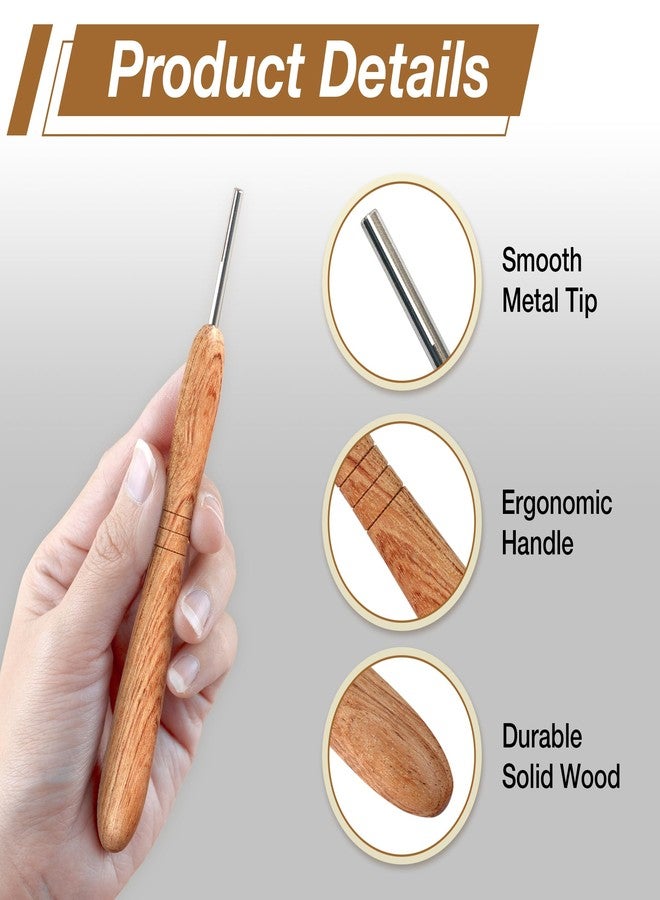 Savina Wooden Paper Bead Roller with Slotted Metal Tip - Handcrafted Hardwood Quilling Tool with Ergonomic Handle for DIY Paper Jewelry & Bead Making Crafts (1) - Image 3