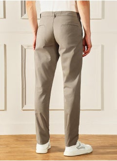 Dennis Lingo Mid Khaki Slim Fit Chinos for Men - 100% Cotton, Full Length, Button & Zip, Mid Rise, Casual,  - Image 5