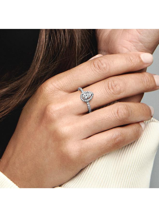 PANDORA Sparkling Pear Halo Ring - Image 3
