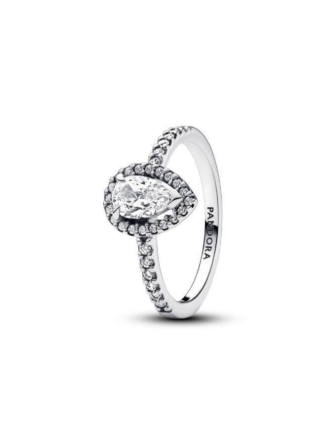 PANDORA Sparkling Pear Halo Ring - Image 1