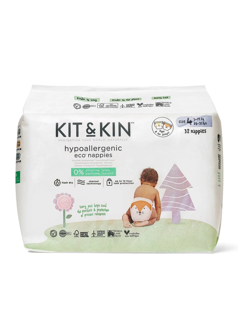 Kit & Kin Eco-Friendly Pant Style Diapers, Size 4, 32 Pieces - Image 1