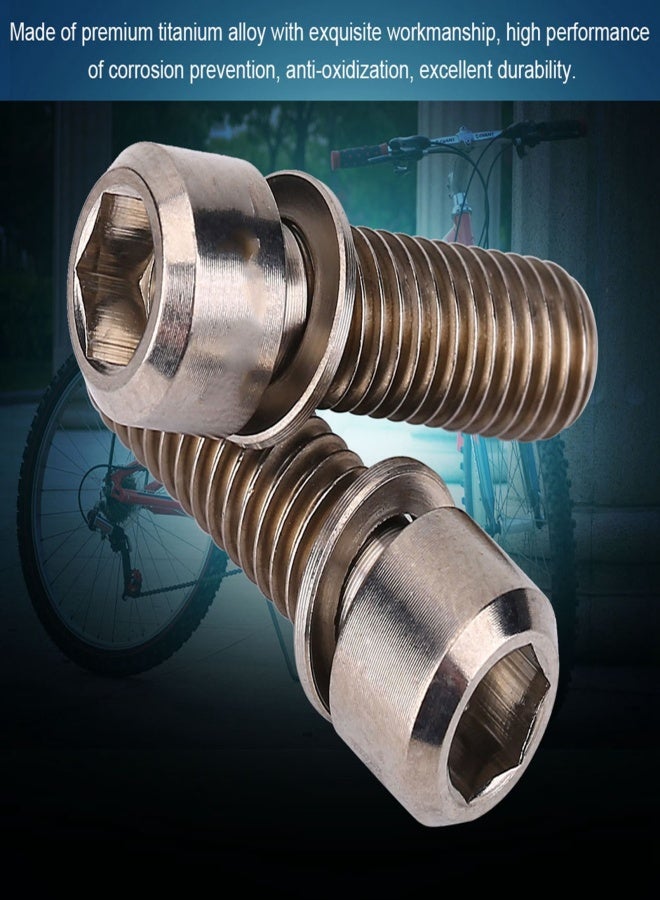 ريسك 4 قطع من براغي تثبيت مشبك فرامل قرص الدراجة M6x18mm مع حشية (تيتانيوم) - Image 2