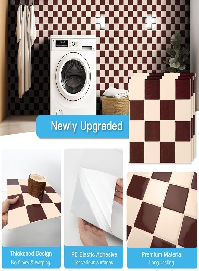 Art3d 10-Pack Heavy-Duty Peel and Stick Backsplash, 12x12 Inch Self-Adhesive Wall Tile Stick on Kitchen Countertop, Red-Brown & Warm White - Image 5