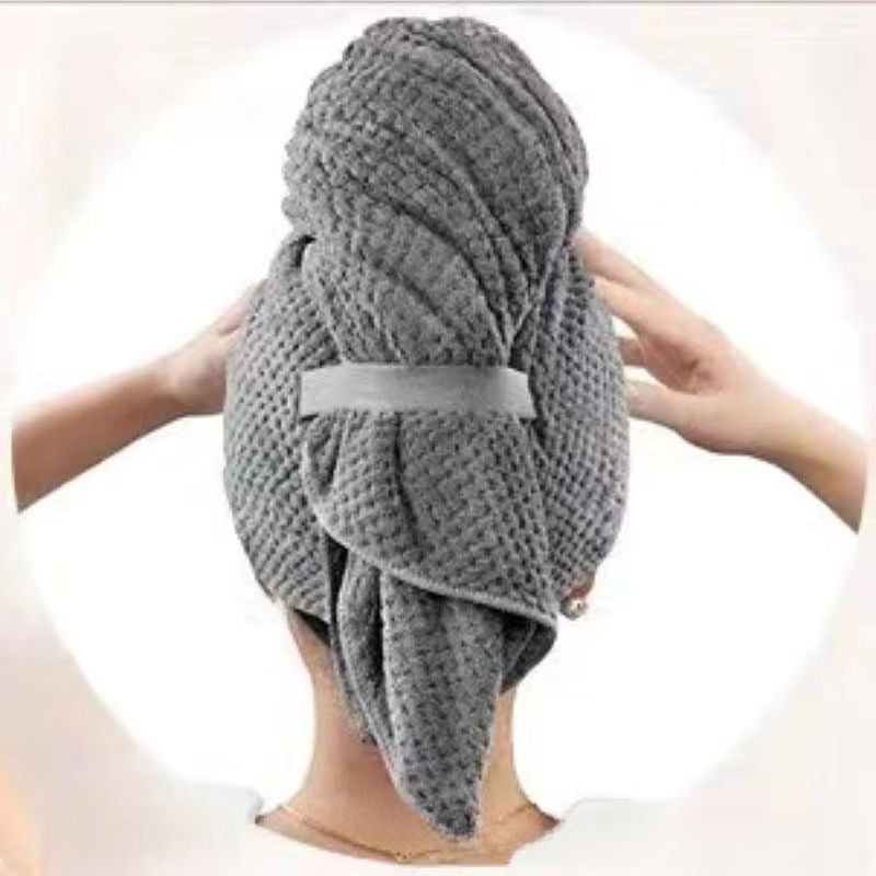 Generic Thick Super Absorbent Hair Drying Cap for Women Gray