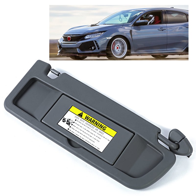 Kojem Sun Visor Passenger Side Right Dark Gray Compatible with 20062011 Honda Civic Replace for 83230SNAA01ZA