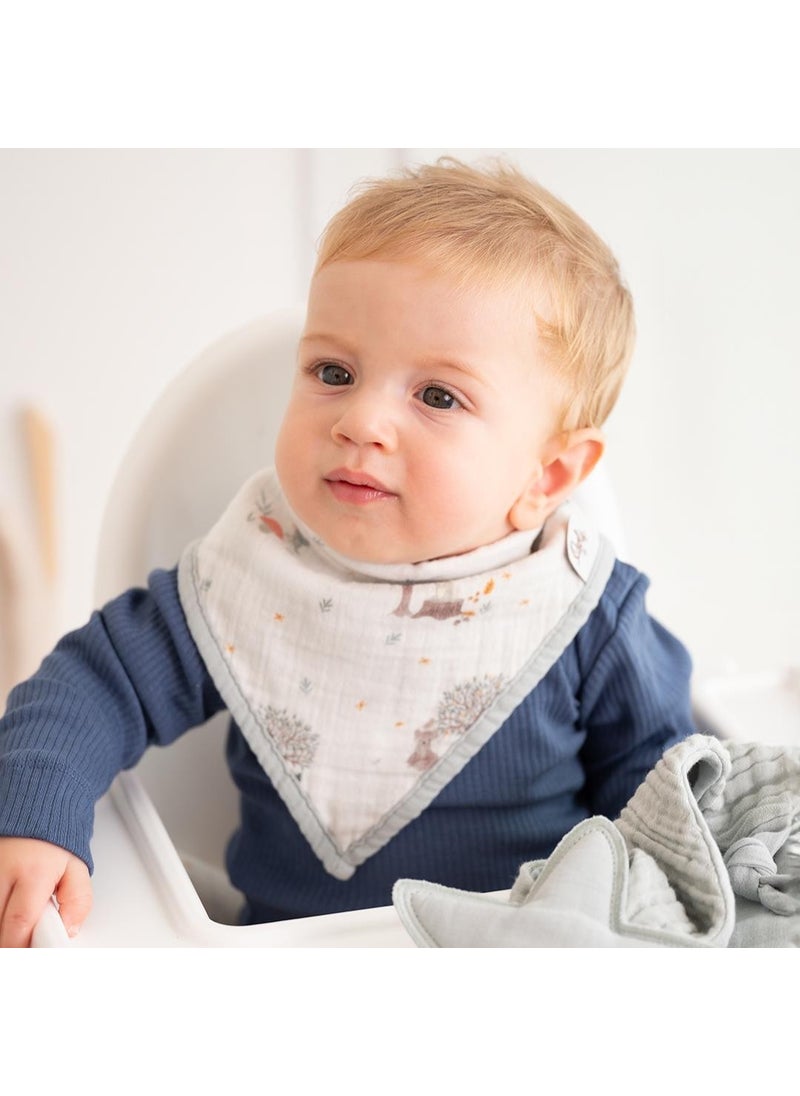 Owli - 2 Layer Muslin Towel Bandana Apron Set of 2 Forest - Image 1