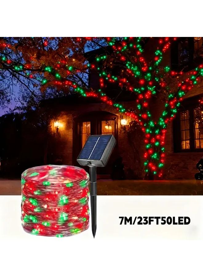 7M 50LED أضواء الجنيات الشمسية مقاومة للماء IP54 خيط في الهواء الطلق لحفلة الحديقة - Image 1