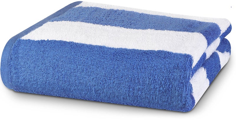 Utopia Towels Large Beach-Towel Pool-Towel in Cabana Stripe- Blue, Cotton, Easy Care, Maximum Softness and Absorbency (35 x 70 inches) by Utopia Towel - Image 1
