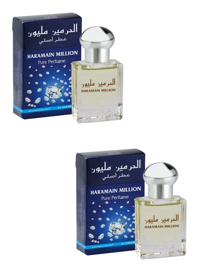 الحرمين عبوتان من عطر الحرمين مليون النقي 15 مل - Image 1