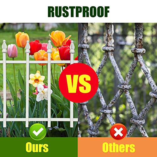 Thealyn Metal Decorative Garden Fence 22" Wide x 18" High (5 Panels, Total Length 9.17 feet), Metal Border Folding Fence, Landscape Fencing for Flower Bed, Yard, Animal Barrier - Image 5