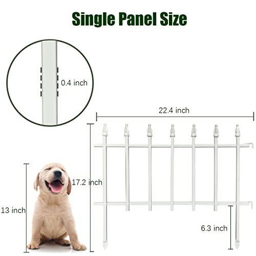 Thealyn Metal Decorative Garden Fence 22" Wide x 18" High (5 Panels, Total Length 9.17 feet), Metal Border Folding Fence, Landscape Fencing for Flower Bed, Yard, Animal Barrier - Image 4