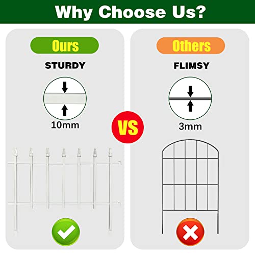 Thealyn Metal Decorative Garden Fence 22" Wide x 18" High (5 Panels, Total Length 9.17 feet), Metal Border Folding Fence, Landscape Fencing for Flower Bed, Yard, Animal Barrier - Image 2