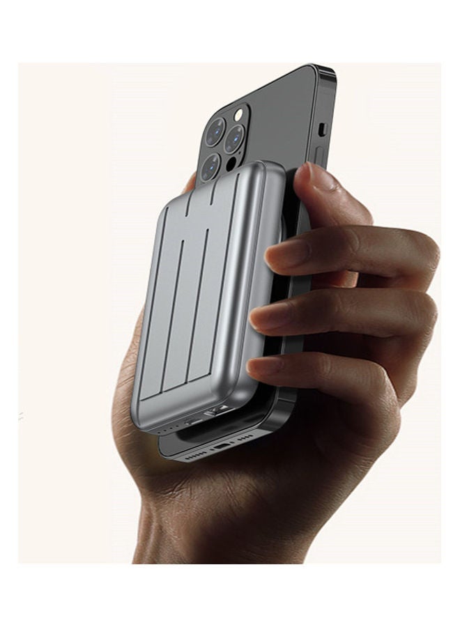 راكسوم باور بانك مغناطيسي بقدرة 5000.0 مللي أمبير في الساعة لهاتف آيفون 12/12 برو/12 برو ماكس، رمادي - Image 2