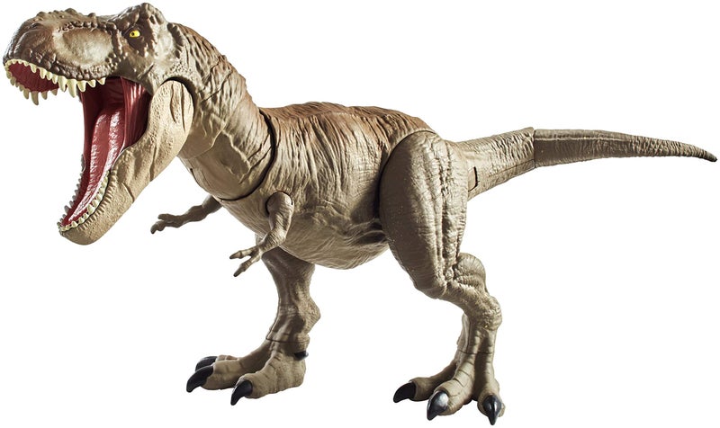 JURASSIC WORLD ديناصور تيرانوصور ركس من عالم الديناصورات - قتال وعض بحجم أكبر مع نحت واقعي وتحريك مفاصل وتفعيل مزدوج الزر لضرب الذيل والضربات الرأسية للأعمار من 4 سنوات وما فوق - Image 3