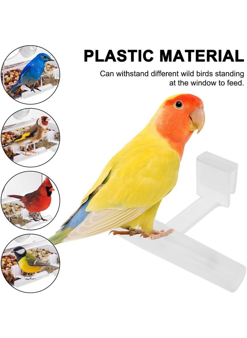 MiOYOOW 2PCS Bird Perch Stands Acrylic Parrot Feeder Playstand Window Bird Feeder Accessories for Blue Jay Cardinal Goldfinch Chickadees  - Image 5