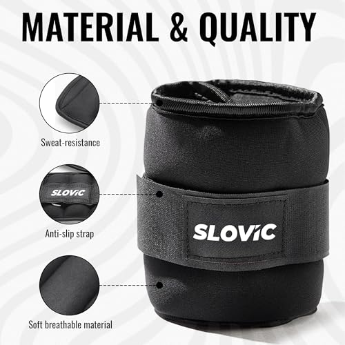 SLOVIC أوزان الكاحل Slovic 1KG [2 x 0.5 KG] للساقين | أوزان قابلة للتعديل للساق | وزن إضافي لتمارين الساق للرجال والنساء | وزن تدريب القوة للمشي، الجري، الصالة الرياضية، العلاج الطبيعي - Image 3