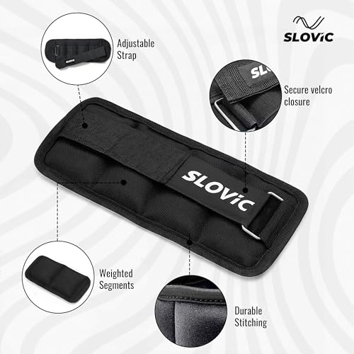 SLOVIC أوزان الكاحل Slovic 1KG [2 x 0.5 KG] للساقين | أوزان قابلة للتعديل للساق | وزن إضافي لتمارين الساق للرجال والنساء | وزن تدريب القوة للمشي، الجري، الصالة الرياضية، العلاج الطبيعي - Image 2