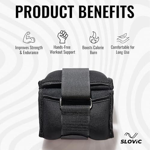 SLOVIC أوزان الكاحل Slovic 1KG [2 x 0.5 KG] للساقين | أوزان قابلة للتعديل للساق | وزن إضافي لتمارين الساق للرجال والنساء | وزن تدريب القوة للمشي، الجري، الصالة الرياضية، العلاج الطبيعي - Image 4