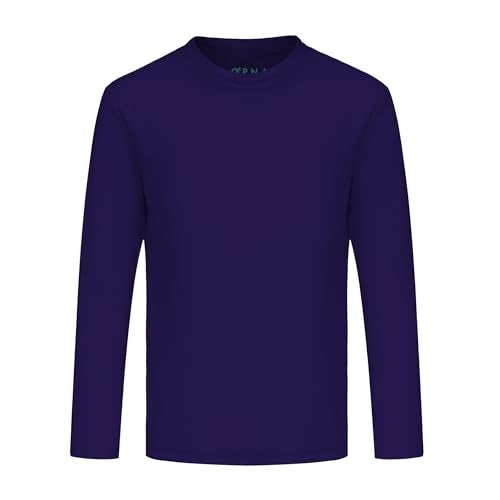 OPNA Youth Athletic Performance Long Sleeve Shirts for Boy s or Girl s Moisture Wicking Purple Medium - Image 1