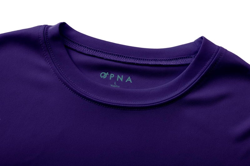OPNA Youth Athletic Performance Long Sleeve Shirts for Boy s or Girl s Moisture Wicking Purple Medium - Image 3