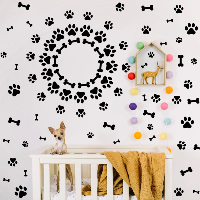 AOWDIAO 174 Pcs Dog Paw Decals - Peel and Stick Vinyl Wall Stickers for Dog's Room, Playroom & Party Decor - Image 5