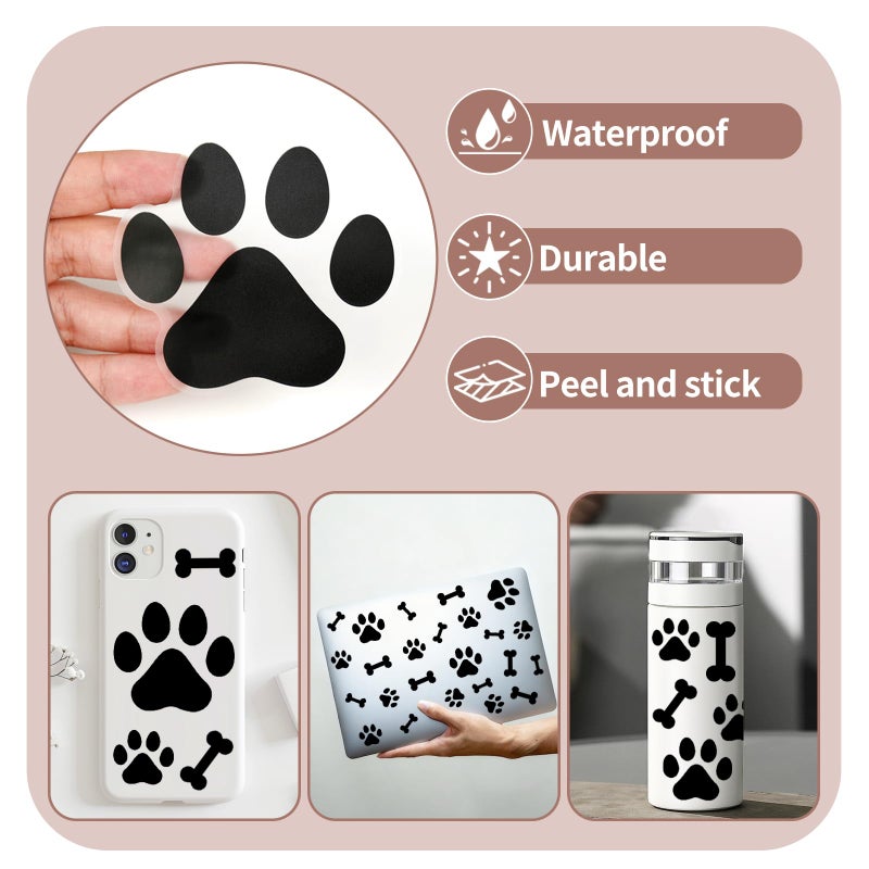 AOWDIAO 174 Pcs Dog Paw Decals - Peel and Stick Vinyl Wall Stickers for Dog's Room, Playroom & Party Decor - Image 3