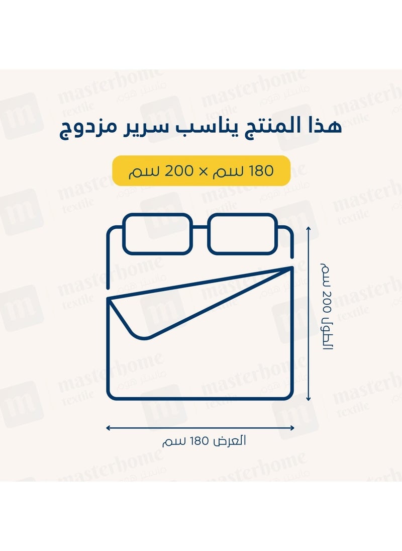 Gerenic Two-bed mattress pad, microfiber, height 14 cm, round mattress, size 180 x 200 cm - white  - Image 2